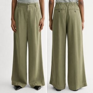 Everlane The Trouser Buttersoft Wide Leg Pants Kalamata Green Size 4